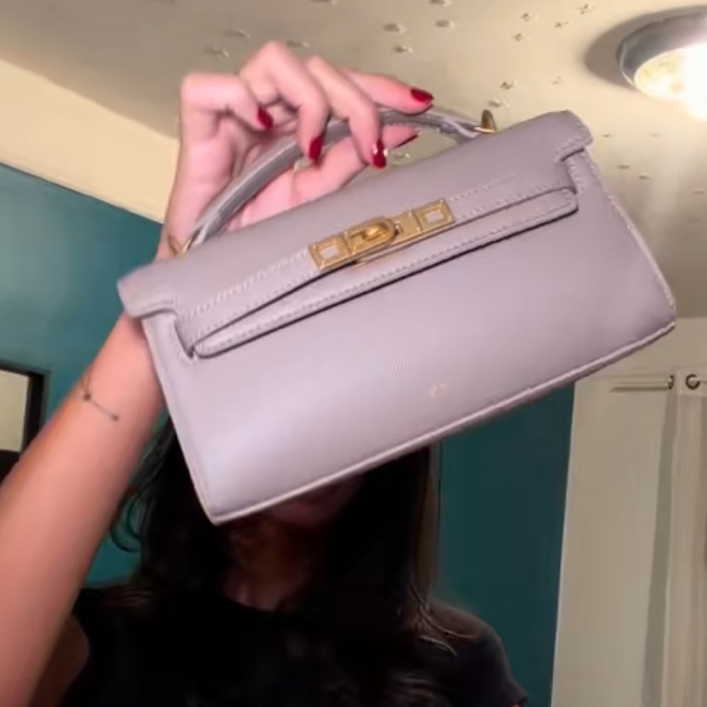 JW PEI Gray Structured Top-Handle Satchel with Gold Hardware - Picture 6 of 6